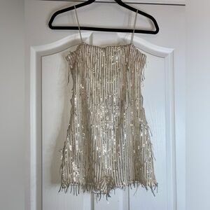 Bear Dance sequin mini shorts jumpsuit. Super cute!